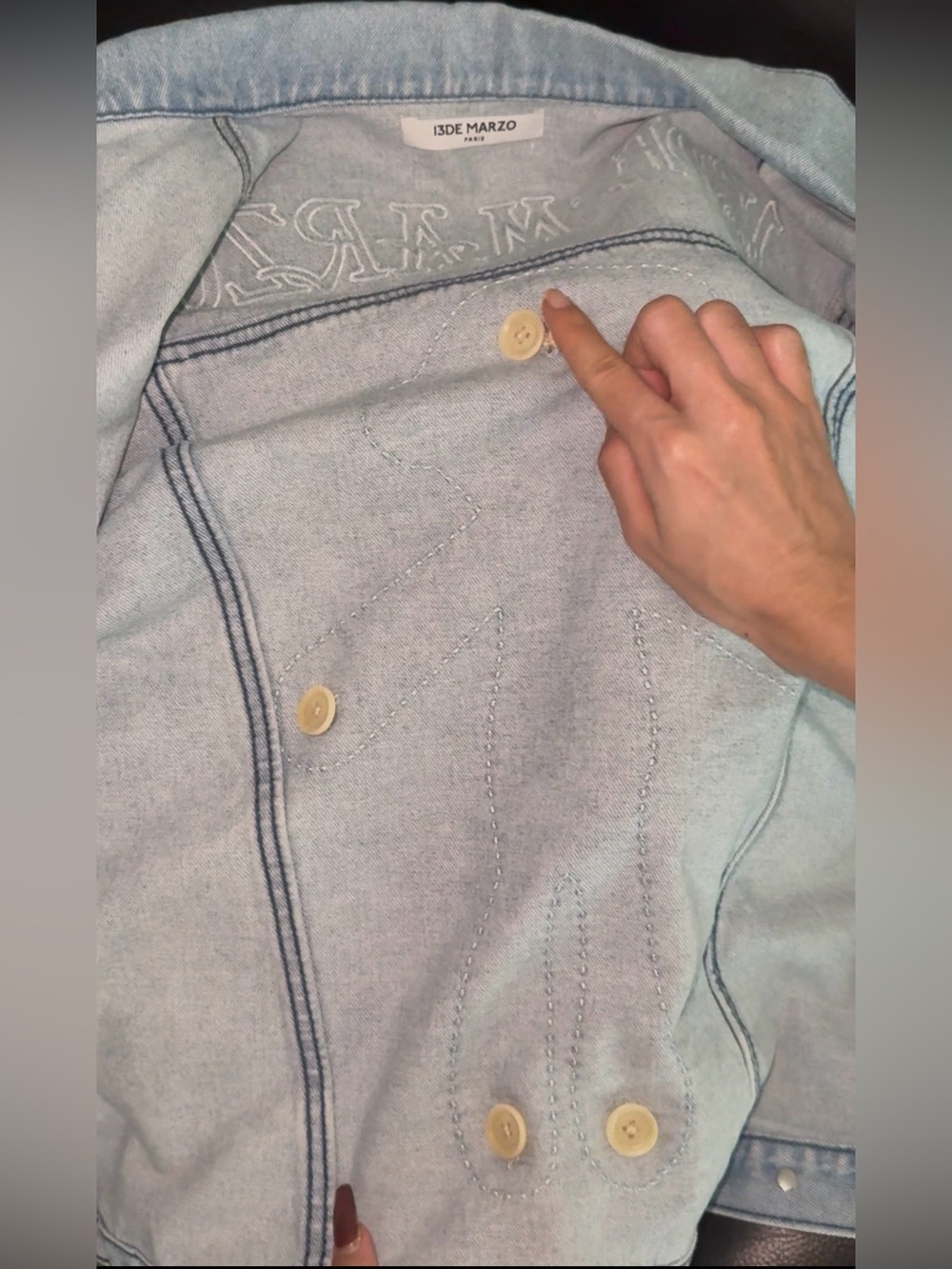 13DE MARZO teddy bear denim jacket - Picture 6 of 12